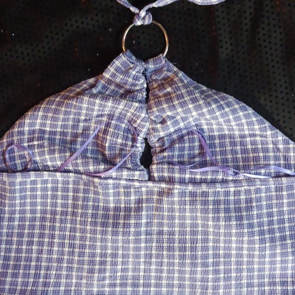 Dolls Kill × Bailey Rose Violet Purple & White Gingham Halter Crop Top (M) 🪻 - Picture 13 of 13